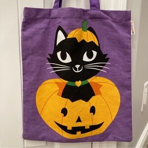 NEW! Canvas Halloween Tote Bag | Black Cat